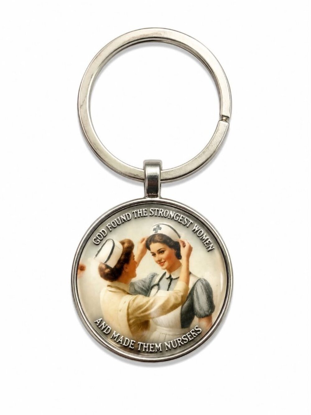 Strong Women Nurses Inspirational Keychain